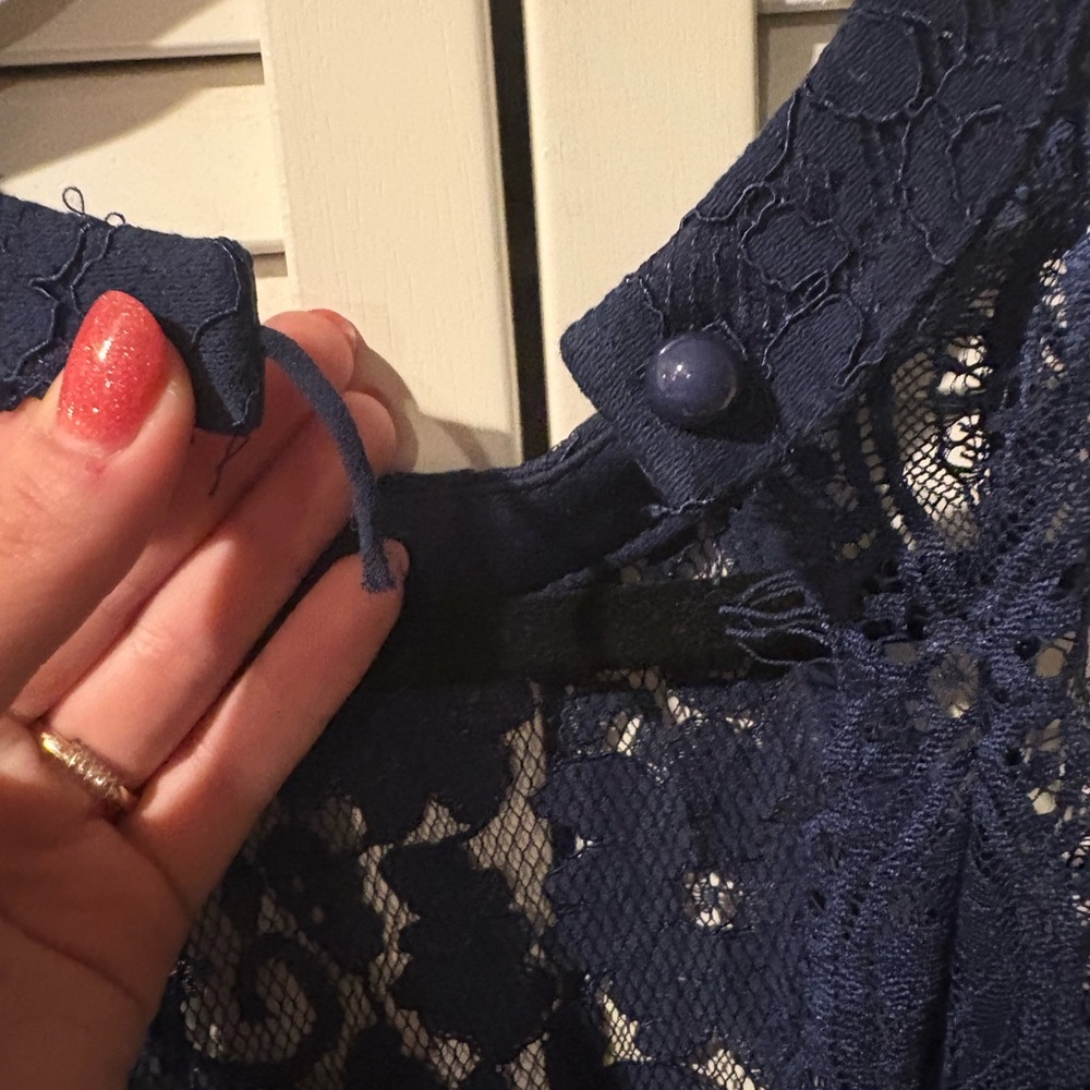 Lulu's Navy Blue Lace Maxi Dress - Picture 8 of 8